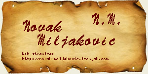 Novak Miljaković vizit kartica